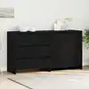 Image de Buffet Avec Tiroir 2 Pcs Noir 70 X 41 X 75 Cm Bois D'ingénierie Vidaxl
