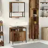 Image de Ensemble De Mobilier De Salle De Bain Avec Étagère 2 Pcs Marron Vidaxl
