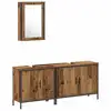 Image de Vidaxl meubles de salle de bain 3 pcs marron bois d'ingénierie