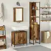Image de Ensemble De Mobilier De Salle De Bain Avec Étagère 3 Pcs Marron Vidaxl