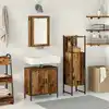 Image de Ensemble De Mobilier De Salle De Bain Avec Porte 3 Pcs Marron Vidaxl