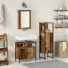 Image de Ensemble De Mobilier De Salle De Bain Avec Porte 3 Pcs Marron Vidaxl