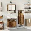 Image de Ensemble De Mobilier De Salle De Bain Avec Étagère 3 Pcs Marron Vidaxl