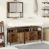 Image de Meuble de salle de bain - Meuble sous lavabo - Bois reconstitué - Lavabo intégré - Finition mate