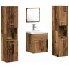Image de Ensemble de mobilier de salle de bain - vidaXL - Bois ancien - 41x385x46 cm - Montage mural - Miroir inclus