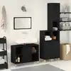 Image de Ensemble De Mobilier De Salle De Bain Avec Stockage 3 Pcs Noir Vidaxl
