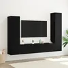 Image de Ensemble de Meubles TV - 4 Pièces - Chêne Noir - 2 Portes - Design Contemporain