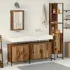 Image de Ensemble De Mobilier De Salle De Bain Avec Étagère 4 Pcs Marron Vidaxl