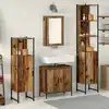 Image de Ensemble De Mobilier De Salle De Bain Avec Étagère 4 Pcs Marron Vidaxl