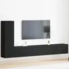 Image de Ensemble de meuble TV - 3 pièces - Bois dingénierie - Chêne noir - Style contemporain