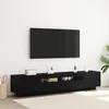Image de Meuble TV avec lumières LED en chêne noir 200x35x40 cm