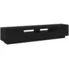Image de Vidaxl ensemble meuble tv montage mural 2 pcs noir 200 x 35 x 40 cm