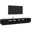 Image de Vidaxl ensemble meuble tv montage mural 3 pcs noir 260 x 35 x 40 cm
