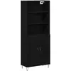 Image de Haut Armoire 2 Pc Chêne Noir 69,5 X 34 X 180 Cm Vidaxl