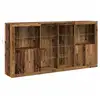 Image de Vidaxl buffet led 3 pcs bois ancien 202 x 37 x 100 cm