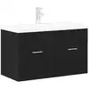 Image de Vidaxl cabinet de salle de bain chêne noir 90 x 38,5 x 46 cm