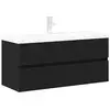 Image de Vidaxl meuble de lavabo de salle de bain chêne noir 90 x 39 x 62 cm