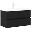 Image de Vidaxl meuble de lavabo de salle de bain chêne noir 80 x 39 x 62 cm