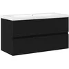 Image de Cabinet de lavabo mural - vidaXL - Chêne Noir - 90x39x62 cm - Bois dingénierie - Design mural - 2 portes