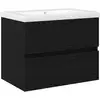 Image de Vidaxl meuble de lavabo de salle de bain chêne noir 60 x 39 x 62 cm