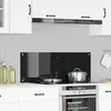 Image de Bordure de cuisine Noir 110x40x06 cm en verre trempé