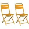 Image de Vidaxl chaise de jardin pliante 2 pcs moutarde 42 x 52 x 82 cm