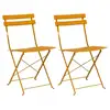 Image de Vidaxl chaise de jardin pliante 2 pcs moutarde 42 x 46 x 82cm métal
