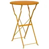 Image de Table bistrot pliante - vidaXL - Moutarde - Acier revêtu de poudre - Ø 50 x 71 cm - Pliable - Design moderne