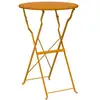 Image de Vidaxl table bistrot moutarde ø 50 x 71 cm acier revêtu de poudre