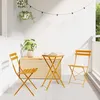 Image de vidaXL Ensemble bistro pliant 3 pcs Moutarde Acier 42002969