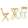 Image de Vidaxl ensemble bistro pliant 3 pcs moutarde acier