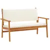 Image de Banc De Jardin Avec Coussin Blanc Crème Bois D'acacia Massif Vidaxl