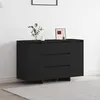 Image de vidaXL Buffet avec tiroir Noir 120 x 41 x 75 cm Bois dingénierie 3333907