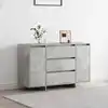 Image de Buffet Gris Béton 120 X 41 X 75 Cm Bois D'ingénierie Vidaxl