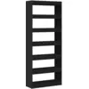Image de Bibliothèque Noir 80 X 30 X 198 Cm Bois D'ingénierie Vidaxl