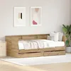 Image de vidaXL Lit dappoint Chêne artisanal 90 x 200 cm Bois dingénierie 3334000