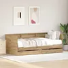 Image de vidaXL Lit dappoint Chêne artisanal 90 x 190 cm Bois dingénierie 3334003