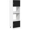 Image de Armoire à micro-ondes moderne - vidaXL - Riga - Chêne Noir - 60x57x207 cm - Bois dingénierie - 2 portes - 1 étagère