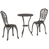 Image de Vidaxl ensemble bistro de jardin 3 pcs bronze aluminium
