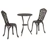 Image de Vidaxl ensemble bistro de jardin 3 pcs bronze aluminium