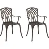 Image de Vidaxl chaise de jardin 2 pcs bronze 53 x 51 x 88,5cm aluminium