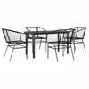 Image de Vidaxl ensemble à manger de jardin 5 pcs noir résine tressée verre