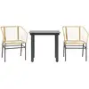 Image de Vidaxl ensemble à manger de jardin 3pcs marron résine tressée verre