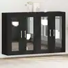 Image de Cabinets Muraux 2 Pcs Chêne Noir 69,5 X 34 X 90 Cm Vidaxl