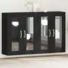 Image de Cabinets Muraux 2 Pcs Chêne Noir 69,5 X 34 X 90 Cm Vidaxl