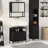 Image de Ensemble De Mobilier De Salle De Bain Avec Étagère 2 Pcs Noir Vidaxl