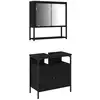 Image de Vidaxl ensemble de mobilier de salle de bain avec étagère 2 pcs noir