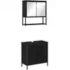 Image de Vidaxl ensemble de mobilier de salle de bain avec étagère 2 pcs noir