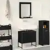 Image de Ensemble De Mobilier De Salle De Bain Montage Mural 2 Pcs Noir Vidaxl