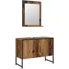 Image de Vidaxl ensemble de mobilier de salle de bain avec porte 2 pcs marron